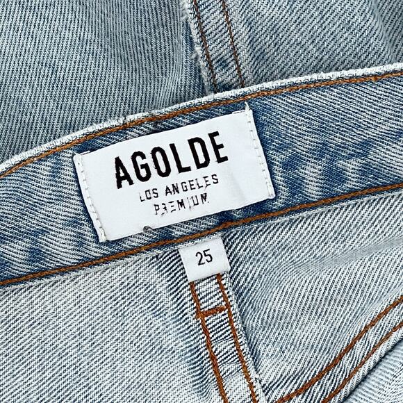 AGOLDE Parker Cut Off Shorts Women’s Size 25 Bitter Distressed Raw Hem - Picture 3 of 5